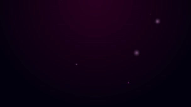 Linha de néon brilhante Ícone curto de boxe isolado no fundo preto. Animação gráfica em movimento de vídeo 4K — Vídeo de Stock
