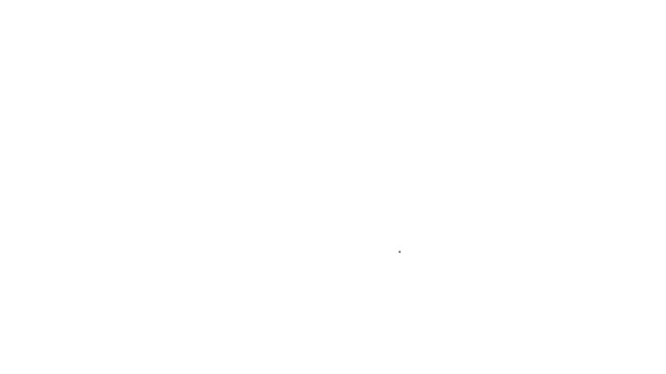Zwarte lijn Mondbeschermer bokser pictogram geïsoleerd op witte achtergrond. 4K Video motion grafische animatie — Stockvideo