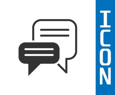 Beyaz arkaplanda gri konuşma balonu sohbet simgesi izole edildi. İleti simgesi. İletişim ya da yorum sohbet sembolü. Vektör