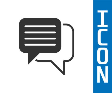 Beyaz arkaplanda gri konuşma balonu sohbet simgesi izole edildi. İleti simgesi. İletişim ya da yorum sohbet sembolü. Vektör