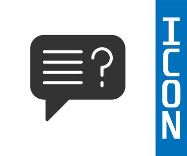 Gri Bilinmeyen Arama simgesi beyaz arkaplanda izole edildi. Büyüteç ve soru işareti. Vektör