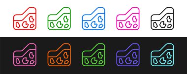 Çizgi simgesi siyah beyaz arkaplanda izole edildi. Vektör