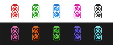 Görüntü kartı simgesini siyah ve beyaz arkaplanda izole et. Vektör