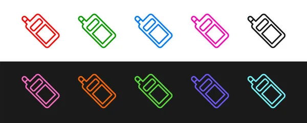 Set line Smartphone, mobile phone icon isolated on black and white background. Vector — Stock Vector