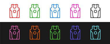 Boks forması ve tişört simgesini siyah beyaz arkaplanda izole et. Vektör