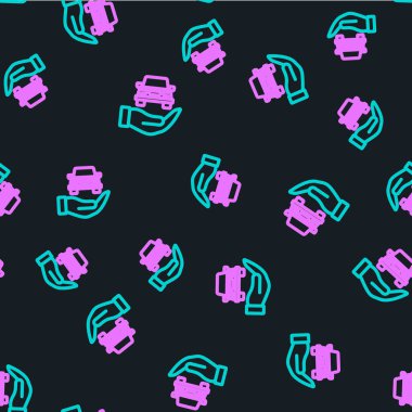 Otomotiv servisi simgesini kontrol et. Siyah arkaplanda izole edilmiş pürüzsüz desen. Araba servisi. Vektör