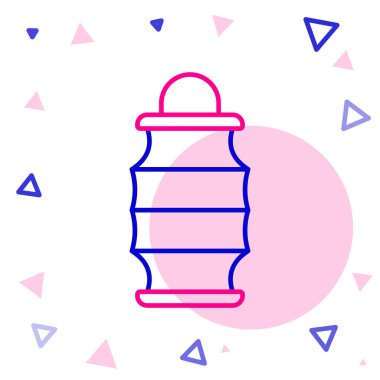 Beyaz arkaplanda Çin kağıdı fener ikonu izole edildi. Renkli taslak konsepti. Vektör