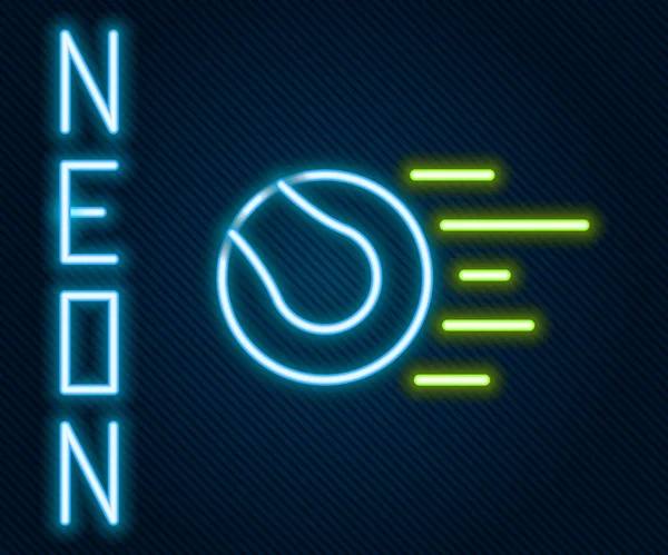 Leuchtende Neon-Linie Pet Toys Ball Symbol isoliert auf schwarzem Hintergrund. Buntes Rahmenkonzept. Vektor — Stockvektor