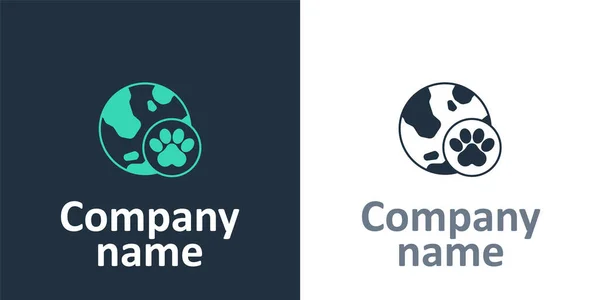 Icona animale domestico del mondo logotipo isolato su sfondo bianco. Elemento modello di design logo. Vettore — Vettoriale Stock