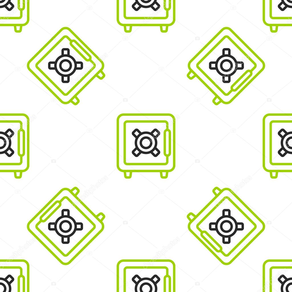 Line Sport bag icon isolated seamless pattern on white background. Vector