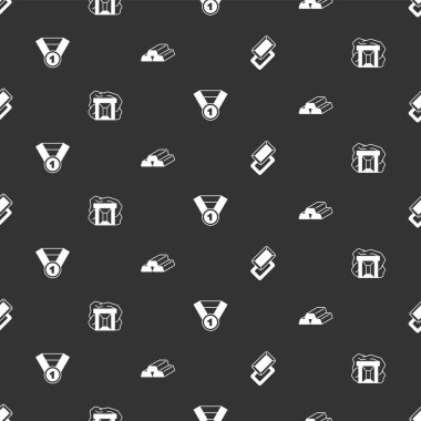 Altın külçeleri, benim madalyam ve kusursuz bir desen. Vektör