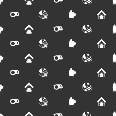 Cat 'i, Dog House' u, geri çekilebilir ip tasmasını ve Dünya 'nın evcil hayvanını kusursuz bir kalıba sokun. Vektör