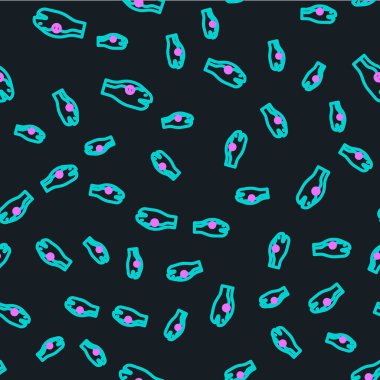 Çizgi Yılan simgesi siyah arkaplanda kusursuz desen izole etti. Vektör