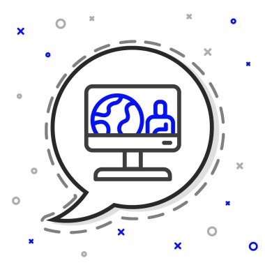 Çizgi Hava Durumu ikonu beyaz arkaplanda izole edildi. Renkli taslak konsepti. Vektör