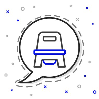 Beyaz arka planda izole edilmiş çizgi bebek tuvalet ikonu. Lazımlık. Renkli taslak konsepti. Vektör