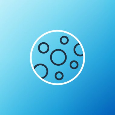 Hat Dolunay simgesi mavi arkaplanda izole edildi. Bulutlu gece işareti. Uyku rüyalarının sembolü. Gece ya da yatak zamanı tabelası. Renkli taslak konsepti. Vektör