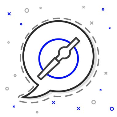 Beyaz arkaplanda çizgi sigara simgesi izole edildi. Tütün tabelası. Sigara içme sembolü. Renkli taslak konsepti. Vektör