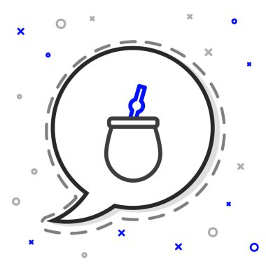 Hat Mate çay simgesi beyaz arkaplanda izole edildi. Renkli taslak konsepti. Vektör