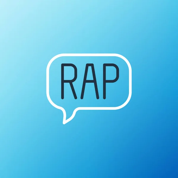 Line Rap music icon isolated on blue background. Colorful outline concept. Vector — Stock Vector