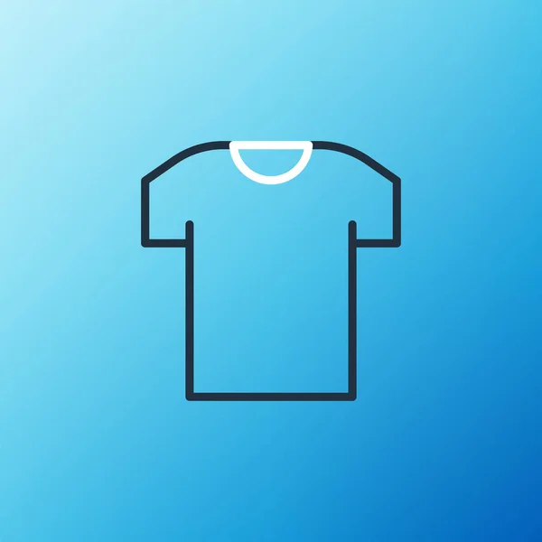 Ícone de camiseta de linha isolado no fundo azul. Conceito de esboço colorido. Vetor — Vetor de Stock