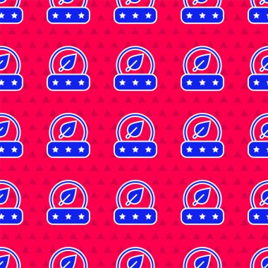 Mavi çay yaprağı simgesi kırmızı arkaplanda izole edilmiş. Çay yaprakları. Vektör