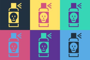 Böcek simgesine karşı pop sanat spreyi renk arkaplanında izole edilmiş. Vektör