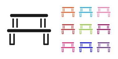 Beyaz arka planda siyah sauna ahşap ikonu izole edildi. Simgeleri renklendirin. Vektör