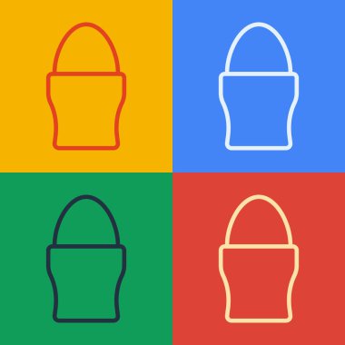 Arka planda izole edilmiş bir simge üzerinde pop sanat eseri Tavuk yumurtası. Vektör