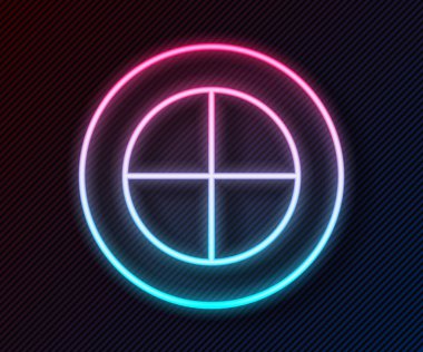 Parlayan neon çizgisi Dünya ikonu siyah arka planda izole edildi. Dünya ya da Dünya işareti. Küresel internet sembolü. Geometrik şekiller. Vektör