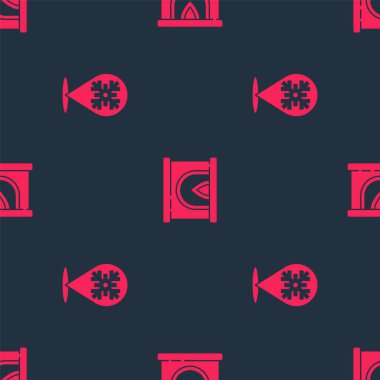 Kar Tanesi 'ni ve şömineyi pürüzsüz desene ayarlayın. Vektör