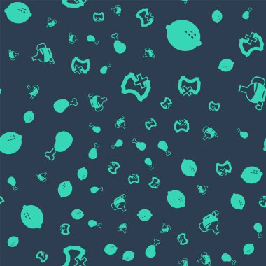 Deri olmasın, Lemon, tavuk budu ve dikişsiz zeytinyağı koy. Vektör