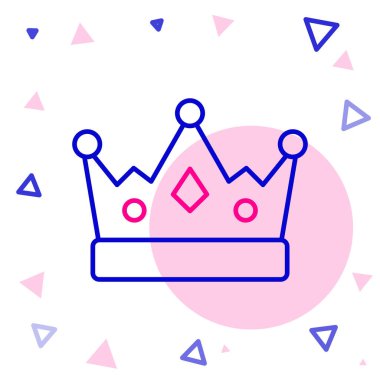 King Hattı simgesi beyaz arkaplanda izole edildi. Renkli taslak konsepti. Vektör