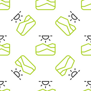 Çizgi kuraklık simgesi beyaz arkaplandaki kusursuz deseni izole etti. Vektör