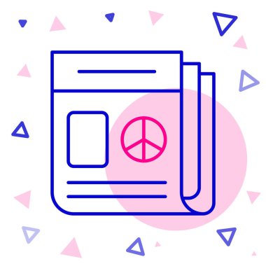 Satır Haber simgesi beyaz arkaplanda izole edildi. Gazete tabelası. Kitle iletişim sembolü. Renkli taslak konsepti. Vektör