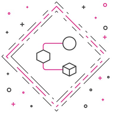 Beyaz arkaplanda Isometric küp simgesi izole edildi. Geometrik küp katı simge. 3 boyutlu kare işareti. Kutu sembolü. Renkli taslak konsepti. Vektör