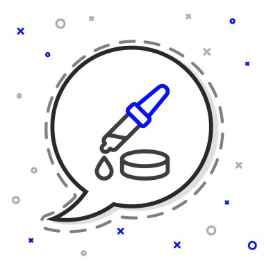 Hat Pipette simgesi beyaz arkaplanda izole edildi. Tıbbi elementler, kimya laboratuarı ekipmanları. Damlalı boru. Tıp sembolü. Renkli taslak konsepti. Vektör