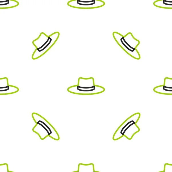 Линия Садовник, фермер или сельскохозяйственных рабочих шляпу значок изолированы плавный рисунок на белом фоне. Вектор — стоковый вектор