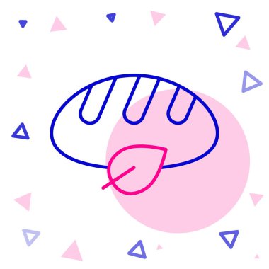 Beyaz arka planda izole edilmiş vejetaryen ekmek ikonu. Renkli taslak konsepti. Vektör