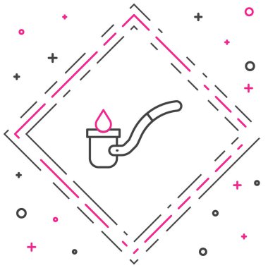 Hat Sauna kepçesi simgesi beyaz arkaplanda izole edildi. Renkli taslak konsepti. Vektör