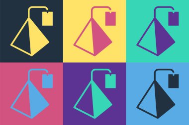 Pop Art Tea poşet ikonu renk arkaplanında izole edilmiş. Vektör