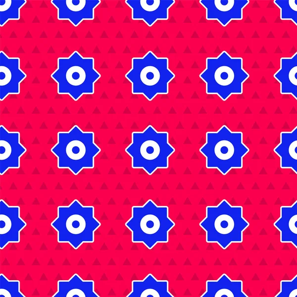 Düşen mavi yıldız simgesi kırmızı zeminde izole edilmiş. Göktaşı, göktaşı, kuyruklu yıldız, asteroid, yıldız ikonu. Vektör