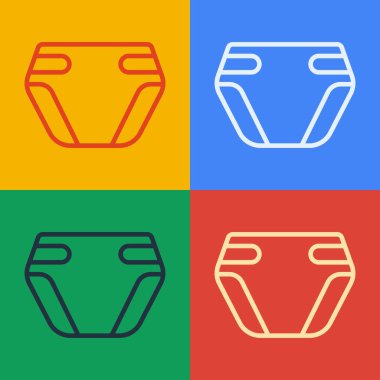 Pop Art Line Yetişkin Bezi simgesi renk arkaplanında izole edildi. Vektör