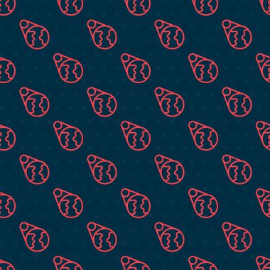 Kırmızı çizgi Dünya ikonu, siyah arkaplanda izole edilmiş kusursuz desen. Dünya ya da Dünya işareti. Küresel internet sembolü. Geometrik şekiller. Vektör