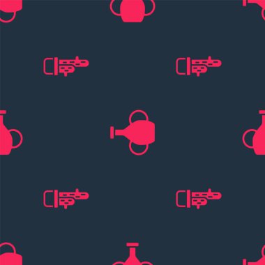 Kaktüs kaktüsünü tencereye ve vazoya dikişsiz desen üzerine koy. Vektör