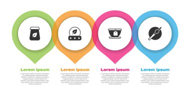 Çay paketini, yaprağı, çay poşeti ve sigarayı hazırla. Ticari bilgi şablonu. Vektör