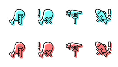 Havuç, genetiği değiştirilmiş tavuk, bacak ve balık ikonu yok. Vektör