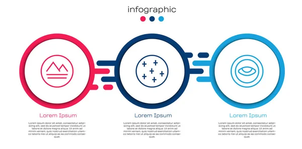 Aseta linja Maan elementti, Täysikuu ja Medallion silmällä. Business infografinen malli. Vektori — vektorikuva