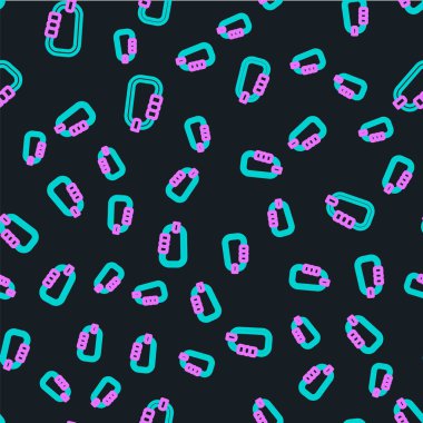 Çizgi Karabina simgesi siyah arkaplanda izole edilmiş. Olağanüstü bir spor. Spor malzemeleri. Vektör