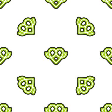 Çizgi simgesi beyaz arkaplanda izole edilmiş kusursuz desen. Alman konforlu yemek hamur işi. Oktoberfest festivali. Vektör