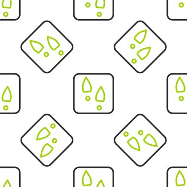 Çizgi insan ayak izi ayakkabı ikonu beyaz arka planda izole edilmiş pürüzsüz desen. Ayakkabı tabanı. Vektör